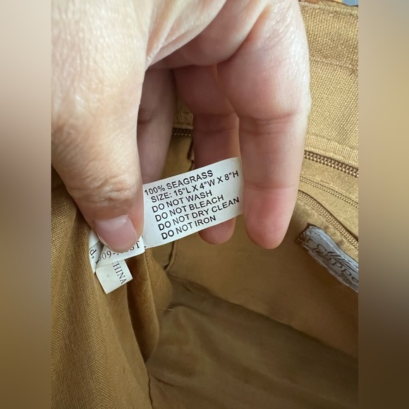 Vintage Cappelli seagrass weaved tote with faux gems - Picture 5 of 6